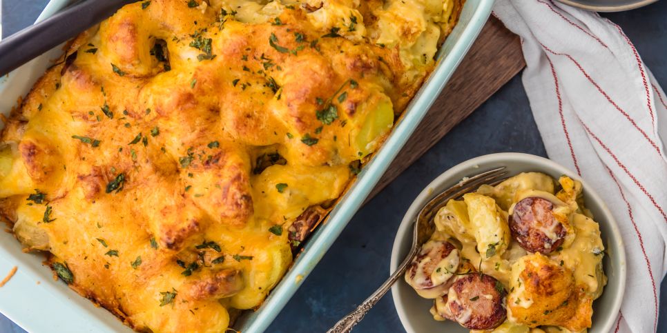 Joleans Cheese Potato And Smoked Sausage Casserole Recipe Genius Kitchen 